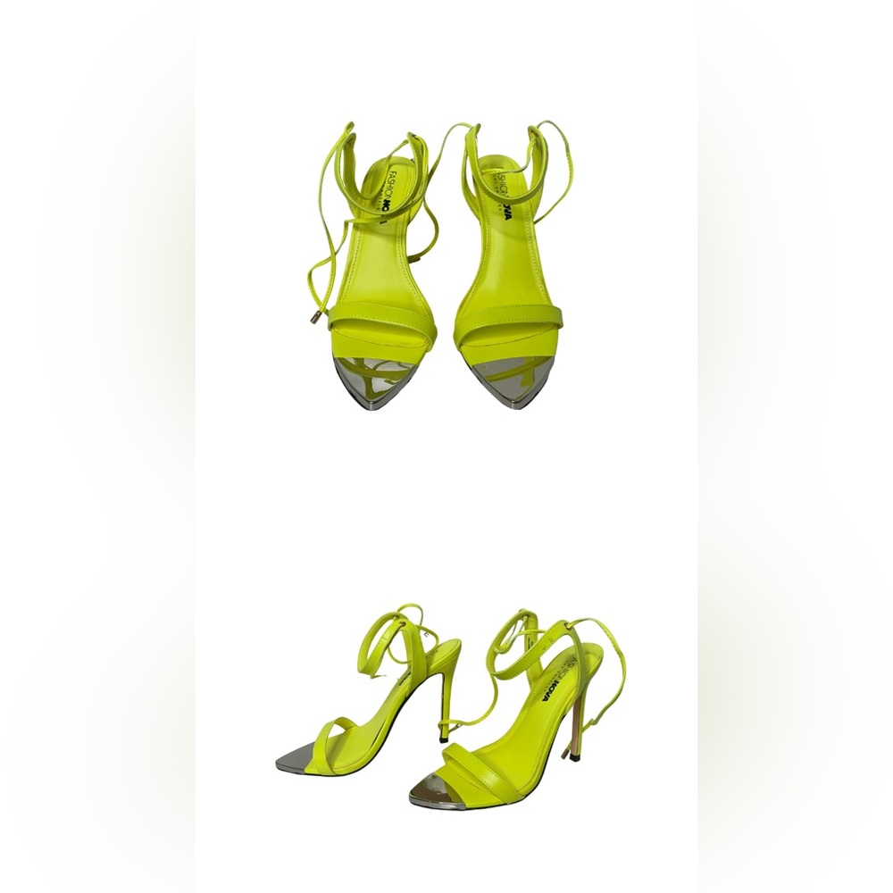 Neon Yellow Fashion Nova - Oh Come On Now Heeled Sandals